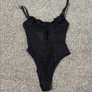NWT Forever 21 Black Bodysuit Lingerie Small
